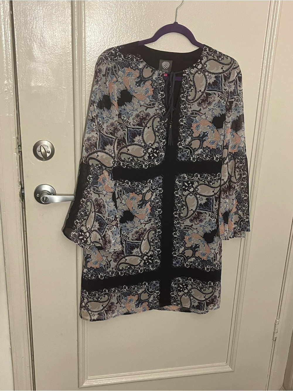 Paisley printed Long-Sleeve Tunic Dress